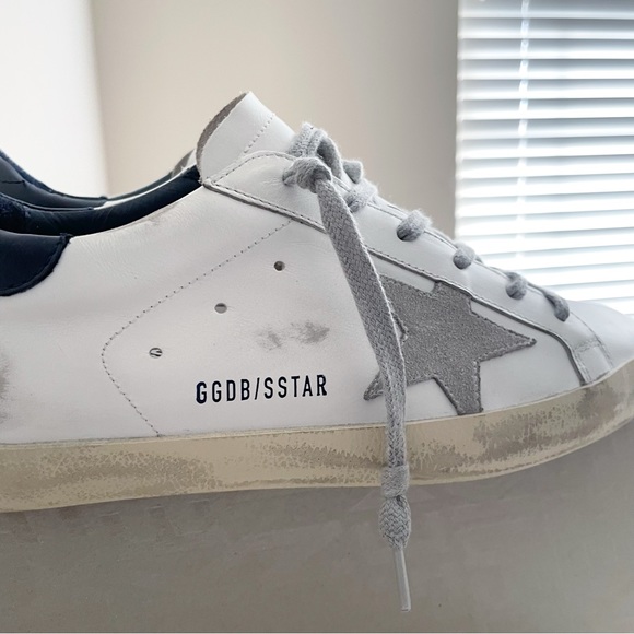 Golden Goose Women's Super-Star with suede star and blue heel tab size 40 - Picture 3 of 14